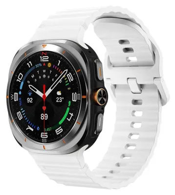 Obrázek produktu pro Pro Samsung Galaxy Watch 8 / 8 Classic Design Wave Structure Silicone Strap White Velikost: L