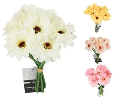Produktbild von Kunstblume Gerbera 7 Blüten 23 cm | 12 Stück
