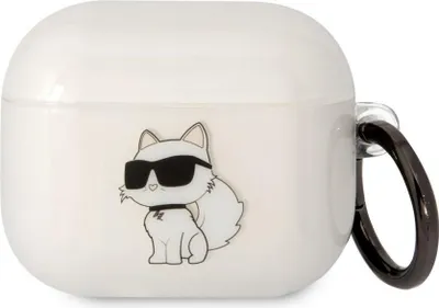 Zdjęcie produktu dla Etui TPU Karl Lagerfeld 3D Logo NFT Choupette do słuchawek AirPods 3 White Protective Cover