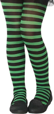 Image de Collant enfant rayé Accessoire noir-vert - taille unique