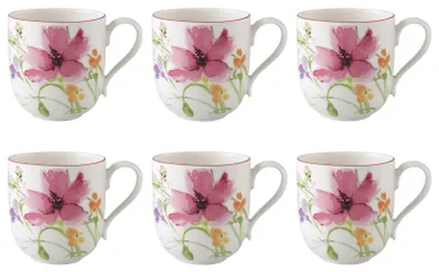 Produktbild von Villeroy & Boch Mariefleur Basic 6er Set Kaffeebecher 350 ml Porzellan