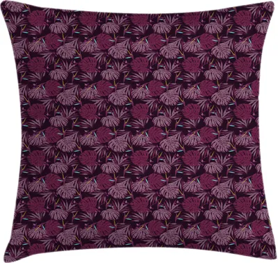 Produktbild von ABAKUHAUS Blumen Kissenbezug, Foto von exotischen tropischen Palme Blätter in Vinous Tones Kunstdruck, 40 x 40 cm, Dunkle Maroon und Mehrfarbig