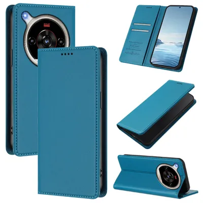 Produktbild von Handyhülle für ZTE nubia Focus 2 Ultra, Kunstleder Klapphülle Stoßfeste Magnetische Hülle mit Ständer Blau