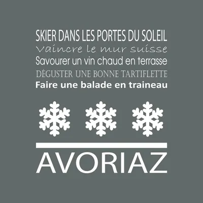 Image de Tableau sur toile Avoriaz gris 30x30 cm, Tableau mural moderne pour décoration intérieure