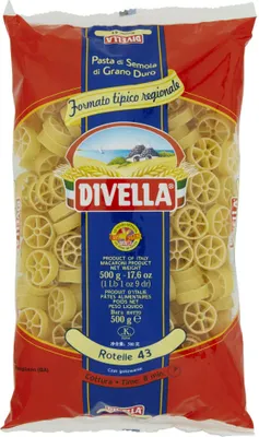 Produktbild von Divella Rotelle n° 43 - 500g Italienische Pasta aus Hartweizengrieß - Nudeln in Radform (Wagenräder) - Ideal für Kinder & Nudelsalat