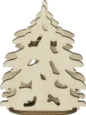 Produktbild von Aufsteck- Holz-Dekobaum für Weihnachtsbaumbeleuchtungen und Lichterbögen BxHxT 5,5x6,5x2,5cm NEU