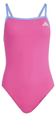Productafbeelding van Adidas dames badpak met dunne bandjes en V-vormige rug, in de kleur "shock pink", maat 34
