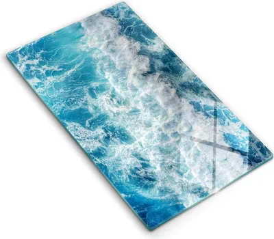 Produktbild von Abdeckung Glas - Küchenabdeckung - 30x52 cm - Abdeckplatte - Meerwasserwellen