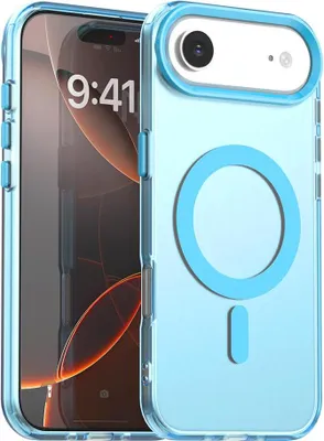 Produktbild von Handyhülle für iPhone Air, Hülle Kompatibel mit MagSafe, Schlank Durchscheinend Matt Stoßfest Schutzhülle Blau