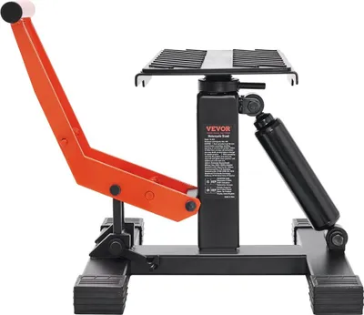Zdjęcie produktu dla Podnośnik do motocykli terenowych, podnośnik motocyklowy o udźwigu 440 funtów i hydraulicznym działaniu, regulowany stół podnośnika, do naprawy i konserwacji motocykli terenowych, akcesoria do motocykli terenowych