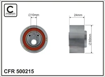 Produktbild von CAFFARO 500215 Spannrolle Zahnriemen Ø60mm für AUDI 100 Limousine (4A2, C4) A6 Avant (4A5, C4) 100 Limousine (44, 44Q, C3) A6 Limousine (4A2, C4)