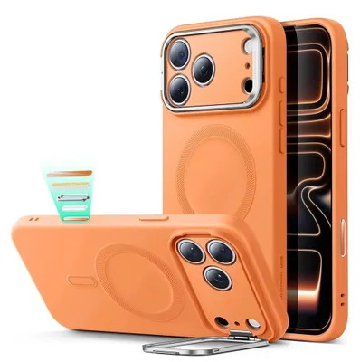 Imagen del producto de Funda ESR con soporte abatible HaloLock para iPhone 17 Pro, color naranja