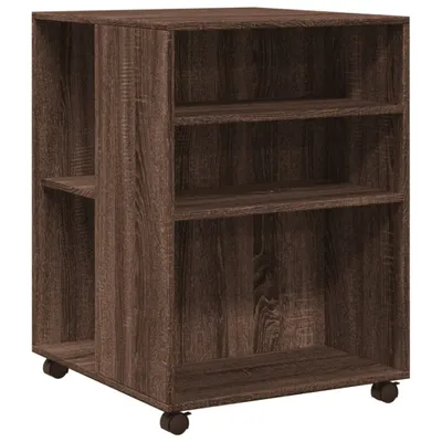 Obrázek produktu pro vidaXL Odkládací stolek s kolečky Hnědý dub 55x60x78 cm Materiál na bázi dřeva