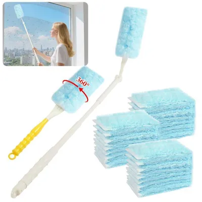 Immagine prodotto di Set di panni in microfibra telescopici, 32 pezzi, a 360° per ricariche Swiffer