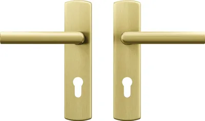 Produktbild von AXA Türbeschlagset Innentür - Curve Click Milan - Türgriff Gold - mit Zylinderbohrung - PC72 - Türgriff mit Schutzschild
