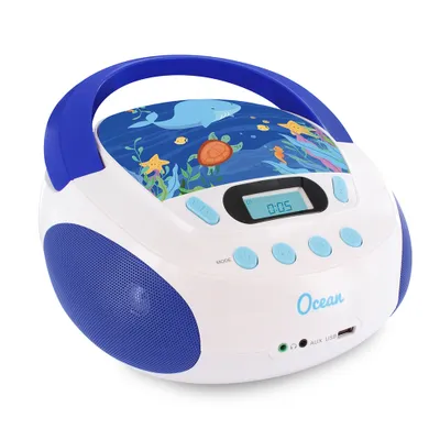 Produktbild von METRONIC für Kinder mit USB-Anschluss CD-/MP3-Player Ozean - Weiß und Blau - 477170