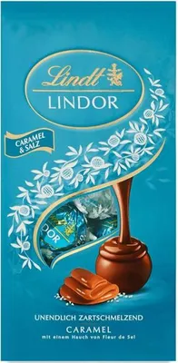 Produktbild von Lindt Lindor Schokoladen Kugeln mit Caramelfüllung und Salz 137g