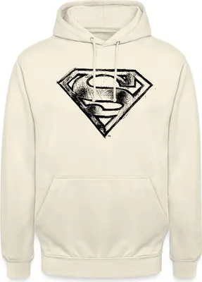 Produktbild von Spreadshirt DC Comics Superman Logo Gezeichnet Uni Hoodie, L, Vanille-Milchshake