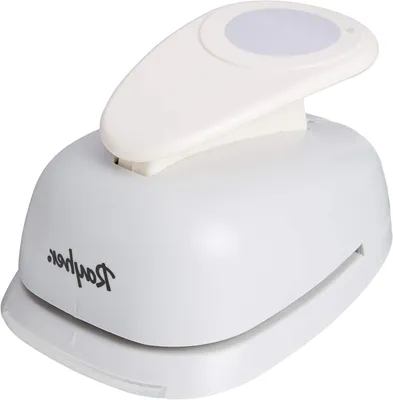 Productafbeelding van Designpons Rond - Cirkelpons Papier - Kaarten Maken - Met Opvangbak - 7.6 cm Diameter - Wit