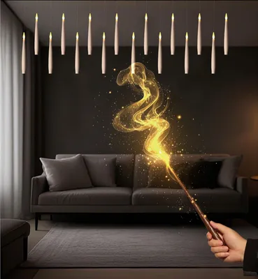 Produktbild von WH LED-Kerzen 10er Set warmweiß | Weihnachtskerzen mit Zauberstab steuerbar | Batteriebetrieben mit Timer für Innenbereich | 12er Pack