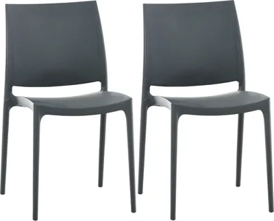 Produktbild von CLP 2er Set Stapelstühle Maya bis zu 130 kg belastbar dunkelgrau