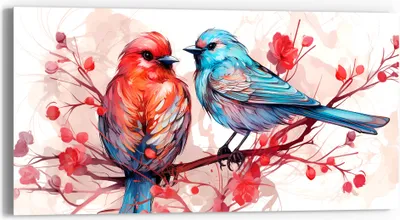 Produktbild von DEQOART Glasbild Echtglas 60x30 cm 'Zarte Zwiesprache' Wandbild Bild modern Deko
