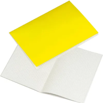 Produktbild von 4x Notizbuch / Notizheft DIN A5 / 100 karierte Seiten / Farbe: gelb