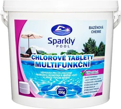 Obrázok produktu pre Sparkly POOL Chlórové Tablety Do Bazénu 6V1 Multifunkčné 200 G 5 Kg 938018