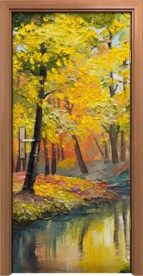 Produktbild von Türposter 90x200 cm Türaufkleber Türtapete Türfolie Klebefolie Landschaft Baum Herbst See