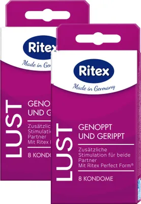 Produktbild von 16x Ritex Lust Kondome mit Noppen und Rillen - Standardgröße