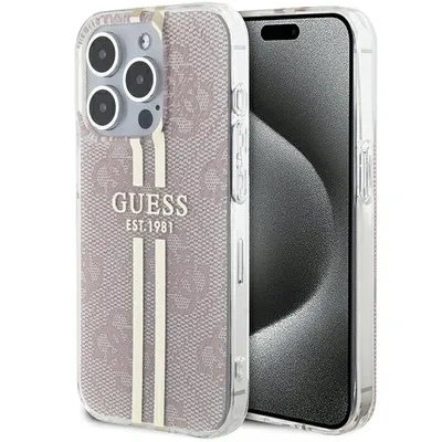 Produktbild von Guess Iml 4G Gold Stripe Hülle Für Iphone 14 Pro Max - Rosa