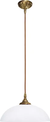 Produktbild von Deckenlampe E27 Weiß Bronze Glas Echt-Messing Jugendstil Deckenleuchte