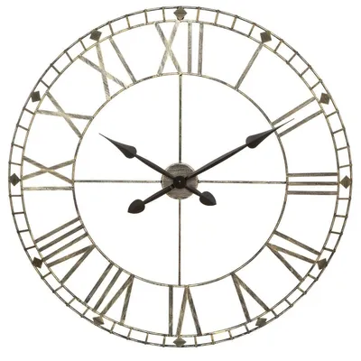 Obrázok produktu pre Nástenné kovové hodiny Atmosphera Vintage 3819, tmavošedá 77cm