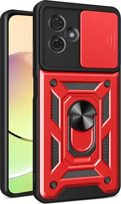 Produktbild von Hülle für Motorola Moto G54 mit Ring Ständer Halter Dia Kameraschutz TPU PC Hybrid Handyhülle Rot
