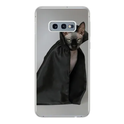 Produktbild von MuchoWow® Handyhülle Schutzhülle Hülle für Samsung Galaxy S10e Katze - Umhang - Schwarz Silikon Softcase Handy Hülle - Handy