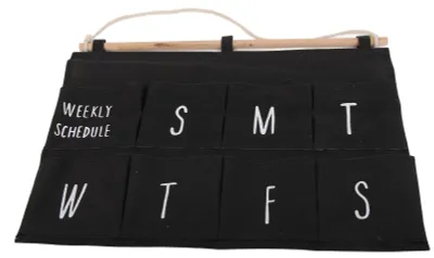 Image de Sac de rangement à suspendre avec 8 poches, idéal pour organiser votre semaine. Sacs de rangement à suspendre sur la porte, parfaits pour une chambre