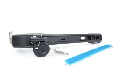 Produktbild von RIDEX 1373D0065 Türgriff mit Schließzylinder mit Schlüssel Vorne Rechts für AUDI 80 (81, 85, B2) Schwarz