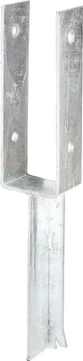 Produktbild von Alberts 215286 U-Pfostenträger | mit Betonanker aus T-Eisen | feuerverzinkt | lichte Breite 71 mm | Länge Betonanker 200 mm | 3er Set