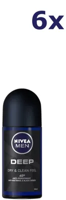 Produktbild von 6x Nivea Deo Roll-on Men - Deep 50 ml