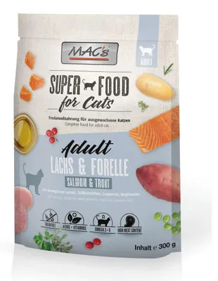 Produktbild von MAC's Katzen Trocken - Lachs & Forelle, Adult, jede Rasse, Lachs, Forelle, 300 g