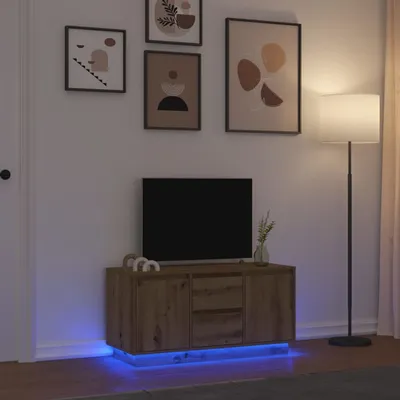 Produktbild von Möbel TV-Schrank mit LED-Leuchten Artisan-Eiche 100x41x50 cm - TV-Schränke &47865