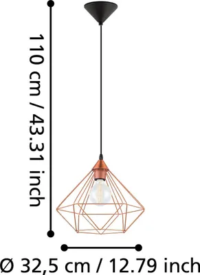 Zdjęcie produktu dla EGLO TARBES, 1 szt., E27, IP20, Czarny, Miedziany