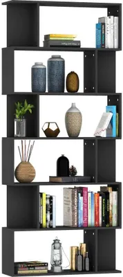 Obrázek produktu pro vidaXL Regál / rozdělovač místností černý 80x24x192 cm odvozený výrobek ze dřeva