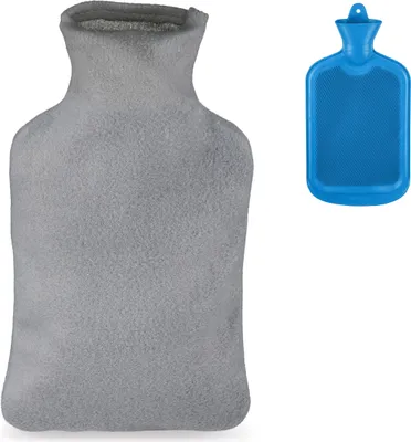 Produktbild von relaxdays Blaue Wärmflasche mit Bezug 2 Liter
