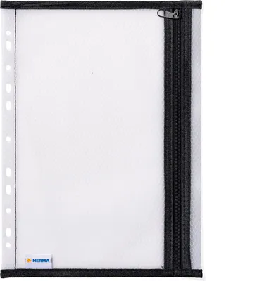 Produktbild von HERMA Ordnertasche A4 schwarz, A4, EVA (Äthylen-Vinylazetat), Schwarz, Weiß, Landschaftsportrait, Reißverschluss, 230 mm