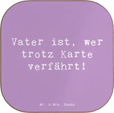Produktbild von Mr. & Mrs. Panda Untersetzer Glas Spruch Vater Abenteuer - Lavendeltraum - Geschenk, Verwandte, einzigartige Designs, Tasse, gläseruntersetzer, Coaster, Vaterschaft