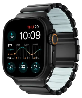 Immagine prodotto di Cinturino Nomad Stratos Titanium per Apple Watch 44 mm / 45 mm / 46 mm / 49 mm Nero / Blu ghiaccio brillante