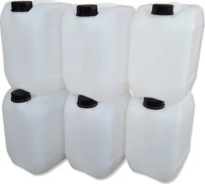 Produktbild von 6 Stück 10 Liter Kanister, Wasserkanister Farbe natur lebensmittelecht DIN51 (6x10knn51)