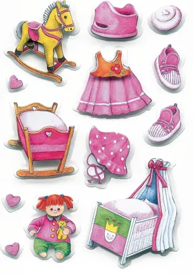 Produktbild von rosa 3D-Sticker mit Mädchen-Accessoires aus der MAGIC-Reihe