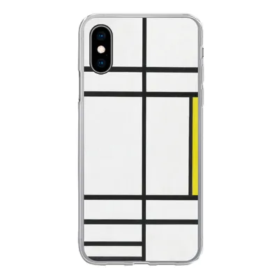 Produktbild von MuchoWow® Handyhülle Schutzhülle Hülle für iPhone X Komposition in Weiß, Rot und Gelb - Piet Mondrian Silikon Softcase Handy Hülle - Handyhülle
